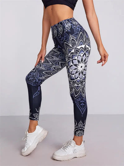 Atalanta Sportleggings | Hoch taillierte, geblümte Workout Leggings-Leyna Moda