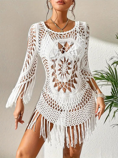 Beach Cover Up - Boho-Stil - Langarm - Bikini-Cover Up - Strand-Outfits-Leyna Moda