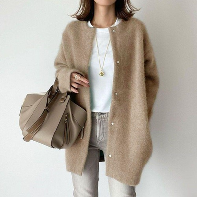 Coatigan – Oversize – Strick – Cardigan-Jacke – Damenbekleidung-Leyna Moda