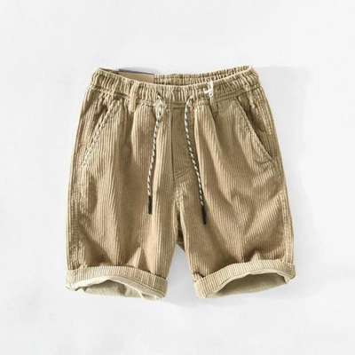 Cord Shorts - Herren Elastische Taille Drawstring Sommer Shorts-Leyna Moda