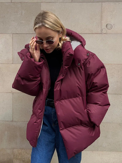 Daunenjacke – Kurz – Gefüttert – Winterjacke – Steppjacke für Damen-Leyna Moda