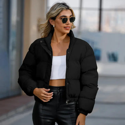 Daunenjacke | Kurz | Warm | Gefütterte Jacke | Winterjacke für Damen-Leyna Moda