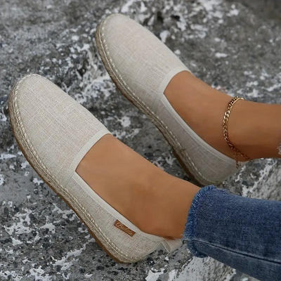 Espadrilles, flach, leicht, Segeltuchschuhe, Schuhe für den Sommer-Leyna Moda