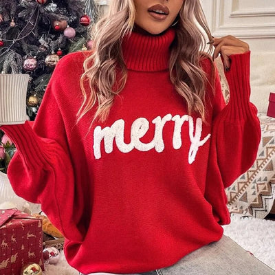 Festlicher „Merry“-Rollkragenpullover-Leyna Moda