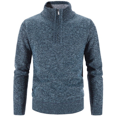 Halber Reißverschluss Pullover - Herren Langarm - Winter Fleece Pullover Shirt-Leyna Moda