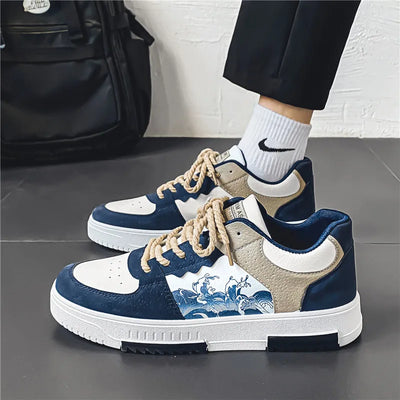 Herren-Sneaker – Schnürschuhe – Alltagsschuhe – Skateschuhe – Herrenschuhe-Leyna Moda