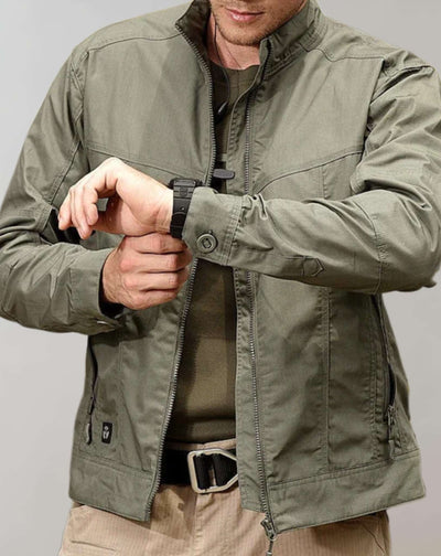 Herrenjacke – leichte grüne Sommerjacke mit Reißverschluss-Leyna Moda