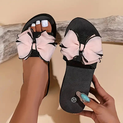 Keilsandalen, Bowknot, Platform, Sommerzeit Schuhe, Slip On Sandalen-Leyna Moda