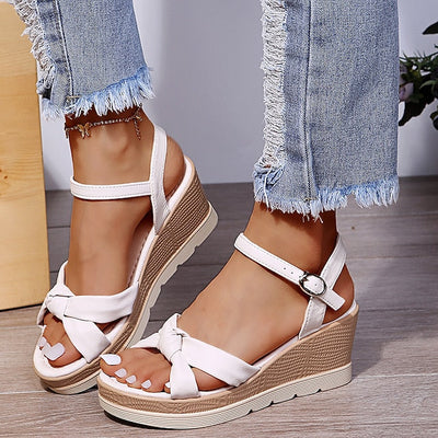 Keilsandalen | Knöchelriemen | Orthopädische | Plateausandalen | Sommerschuhe-Leyna Moda