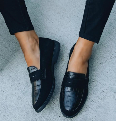 Loafers | Leder | Flach | Slipper | Schuhe für Frauen-Leyna Moda