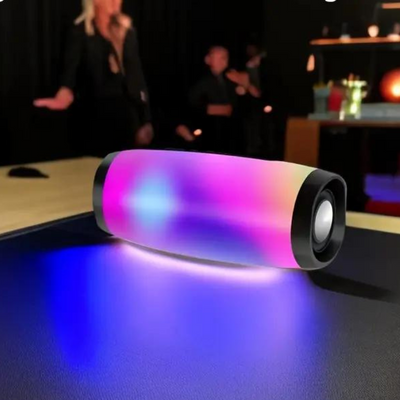 Lumisonic Bluetooth-Lautsprecher | Tragbarer kabelloser Lautsprecher mit buntem LED-Licht-Leyna Moda