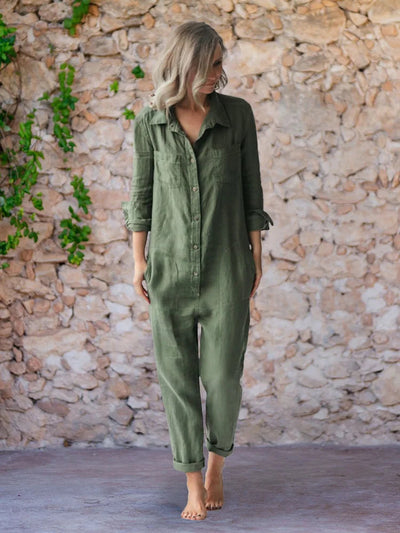 Nanna | Eleganter Jumpsuit aus Baumwolle-Leyna Moda