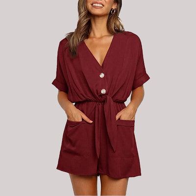 Pauline Playsuit | Bleib elegant und bequem mit unserem lockeren Sommer-Playsuit-Leyna Moda