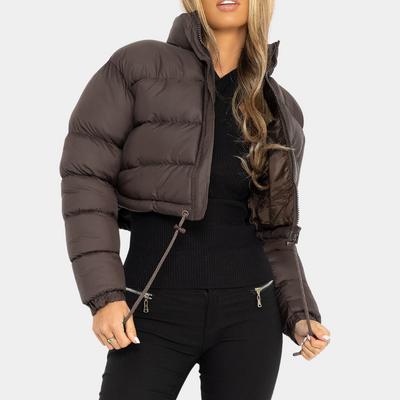 Pufferjacke | Kurz geschnitten | Stehkragen | Winterjacke | Daunenjacken für Damen-Leyna Moda