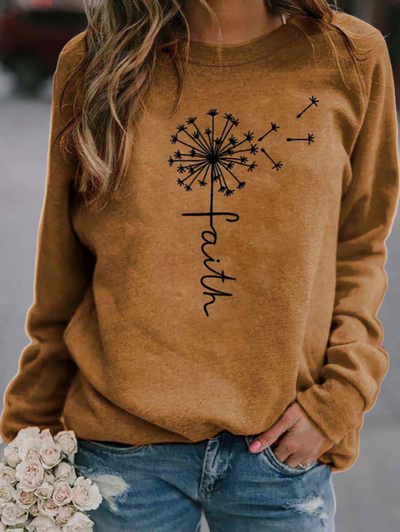 Pulli - Langärmeliger Rundhalsausschnitt für Frauen - Locker geschnittenes Sweatshirt-Leyna Moda