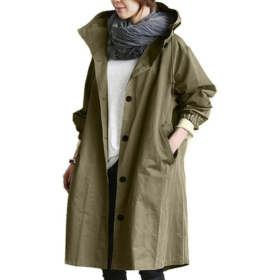 Regenmantel | Mit Kapuze | Übergroß | Parka-Jacke | Regenjacke für Damen-Leyna Moda