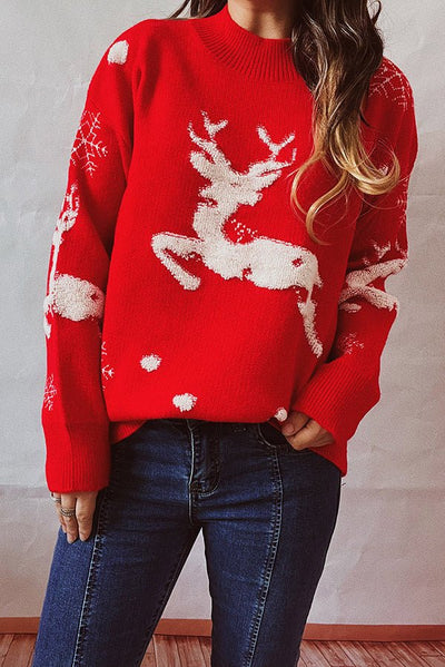 Rentier-Weihnachts-Pullover-Leyna Moda