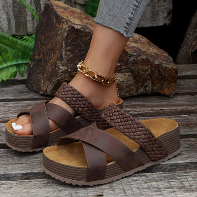 Sandalen - Plattform - Ergonomisch - Slip On Sandalen - Orthopädische Hausschuhe Damen-Leyna Moda