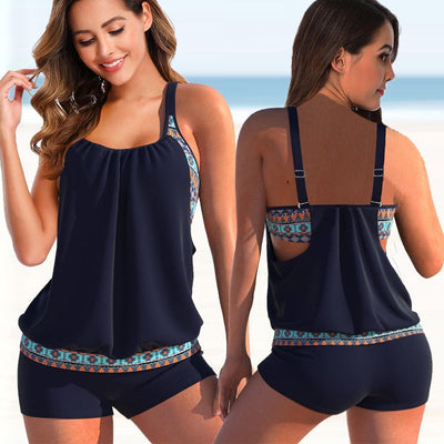 Tankini Set - Zweiteilig - Verstellbare Träger - Tankini Bikini - Strandbekleidung-Leyna Moda