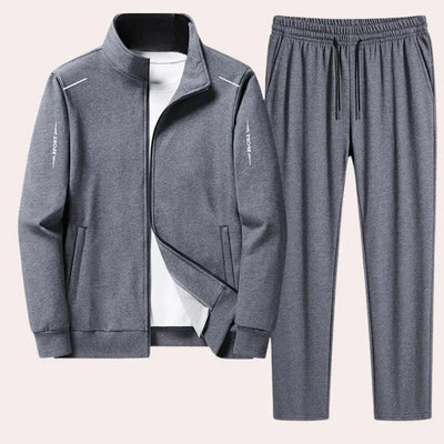 Trainingsanzug – Reißverschluss – elastischer Bund – Jogging-Set – Sets in passenden-Leyna Moda