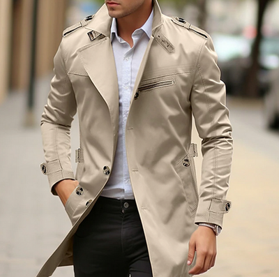 Trenchcoat | Klassisch | Slim Fit | Frühling Jacke | Herrenjacke-Leyna Moda