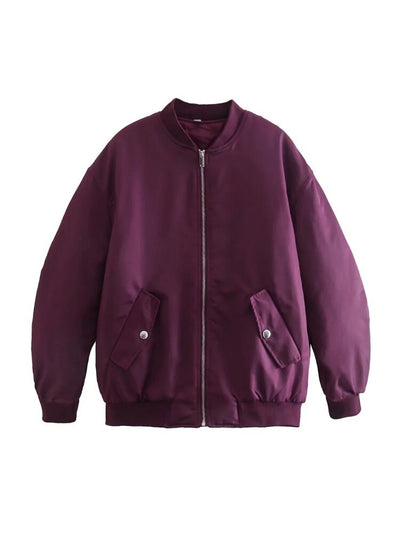 Übergroße Jacke | Weite, wattierte Damen-Bomberjacke-Leyna Moda