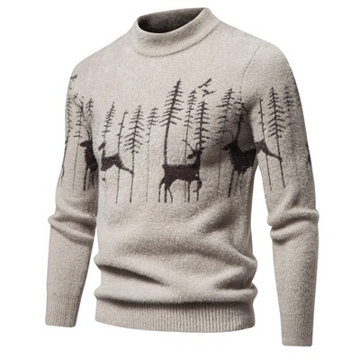 Weihnachts-Pullover – Herren-Strickpullover mit Rundhalsausschnitt und langen Ärmeln für den Winter-Leyna Moda