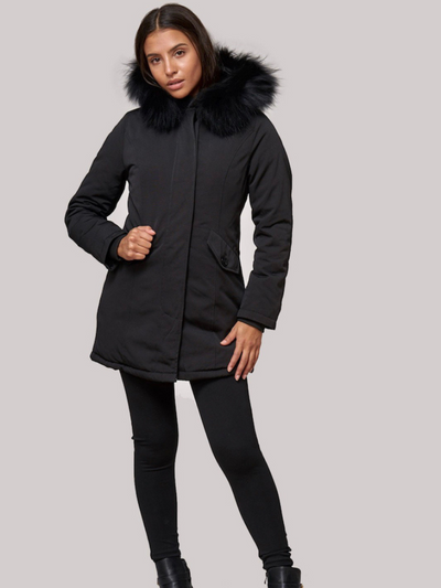 Winterjacke | Fellkapuze | Fleecefutter | Winterparka | Winterjacken für Damen-Leyna Moda