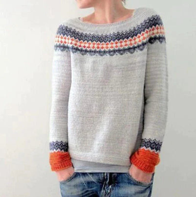 Winterpulli | Rundhalsausschnitt | Lose Passform | Strickpullover | Damenbekleidung-Leyna Moda