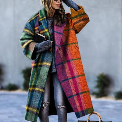 Wollmantel - Oversized - Lang - Damenjacke - Winterjacke-Leyna Moda