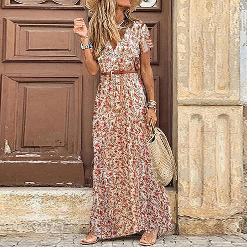 Merel Boho Kleid Vintage Paisley Maxikleid Leyna Moda